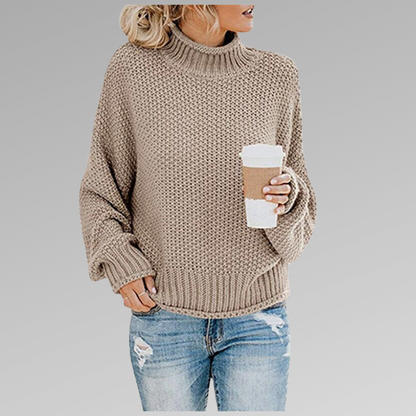 Arwen | Dame Oversized Rollkragen Strickpullover Winter