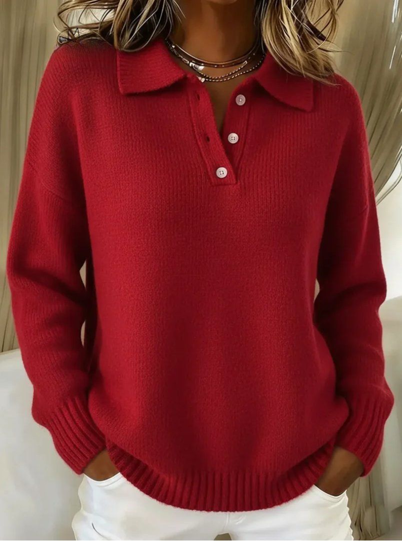 Freyja | Elegante Damen-Strickpullover mit Polokragen