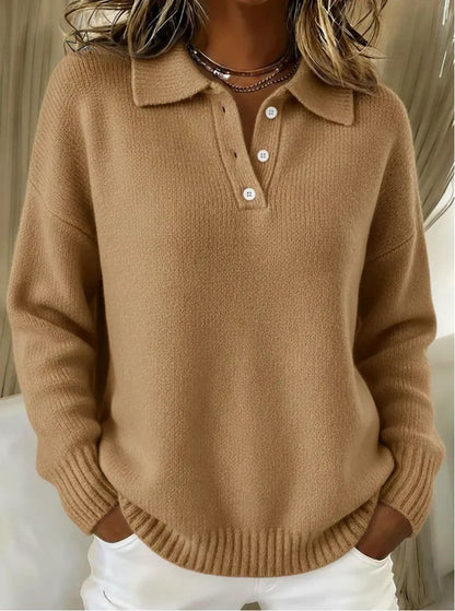 Freyja | Elegante Damen-Strickpullover mit Polokragen