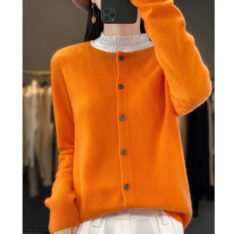 Selina | Damen Cardigan Relaxed-Fit Knopfleiste V-Neck