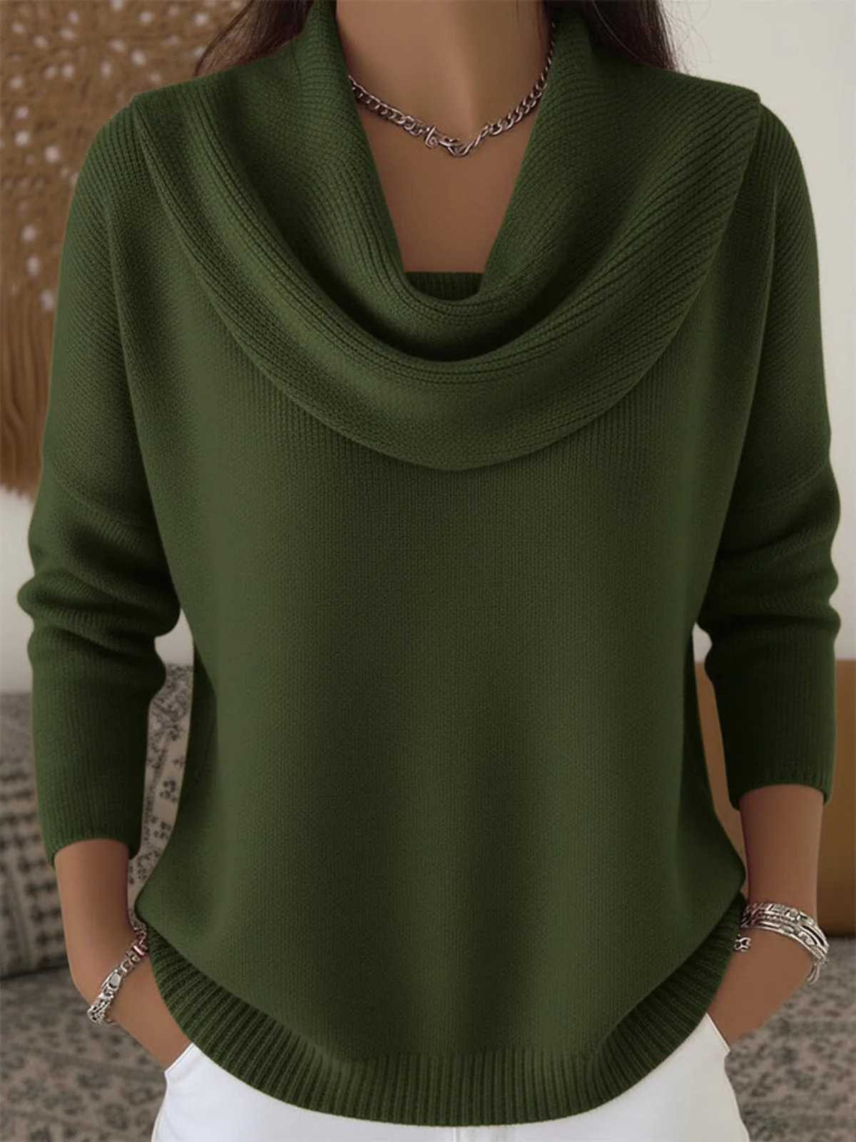 Bente | Damen Wasserfall-Pullover Lockere Passform