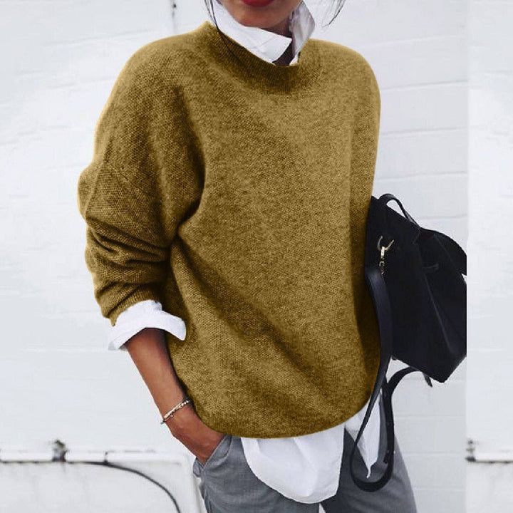 Vinja | Damen Pullover Rundhals Lockere Passform Winter