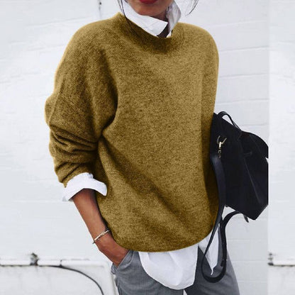 Vinja | Damen Pullover Rundhals Lockere Passform Winter