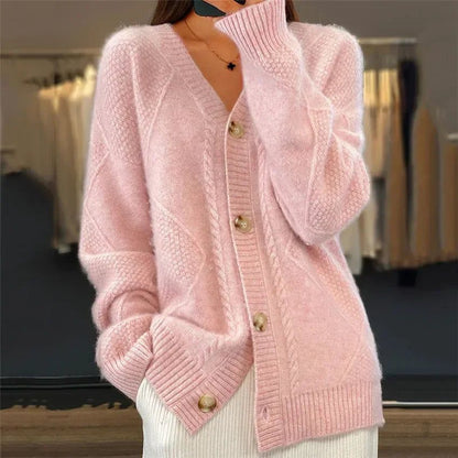 Harper | Strickjacke Damen mit Knopfleiste und Rippstruktur