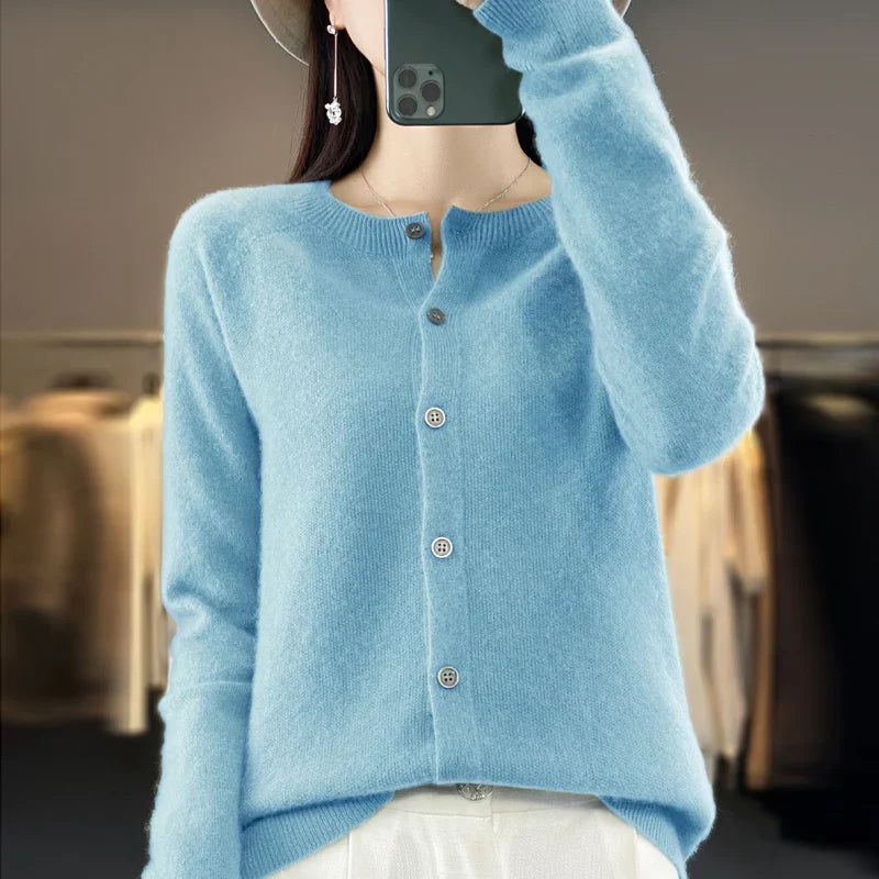 Selina | Damen Cardigan Relaxed-Fit Knopfleiste V-Neck