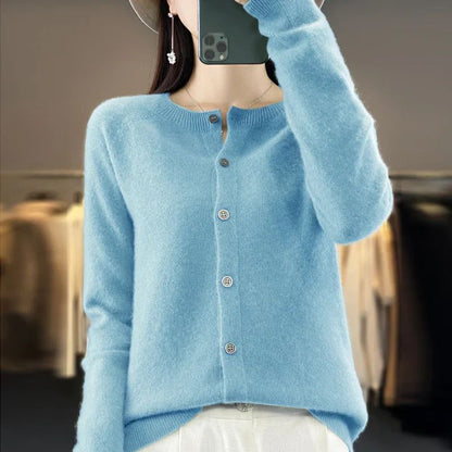 Selina | Damen Cardigan Relaxed-Fit Knopfleiste V-Neck