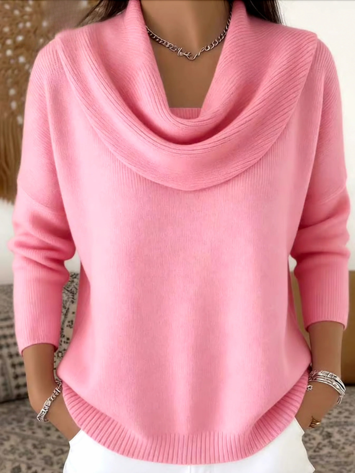Bente | Damen Wasserfall-Pullover Lockere Passform