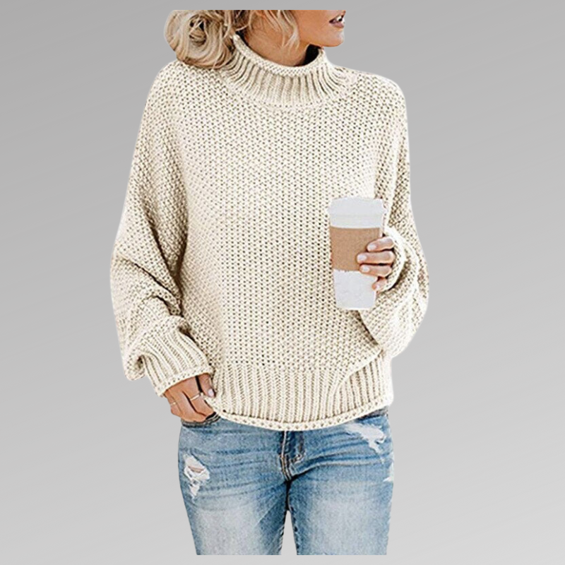 Arwen | Dame Oversized Rollkragen Strickpullover Winter