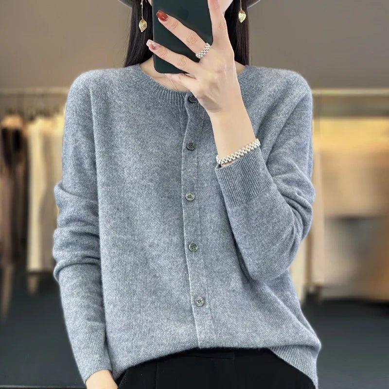 Selina | Damen Cardigan Relaxed-Fit Knopfleiste V-Neck