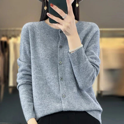 Selina | Damen Cardigan Relaxed-Fit Knopfleiste V-Neck