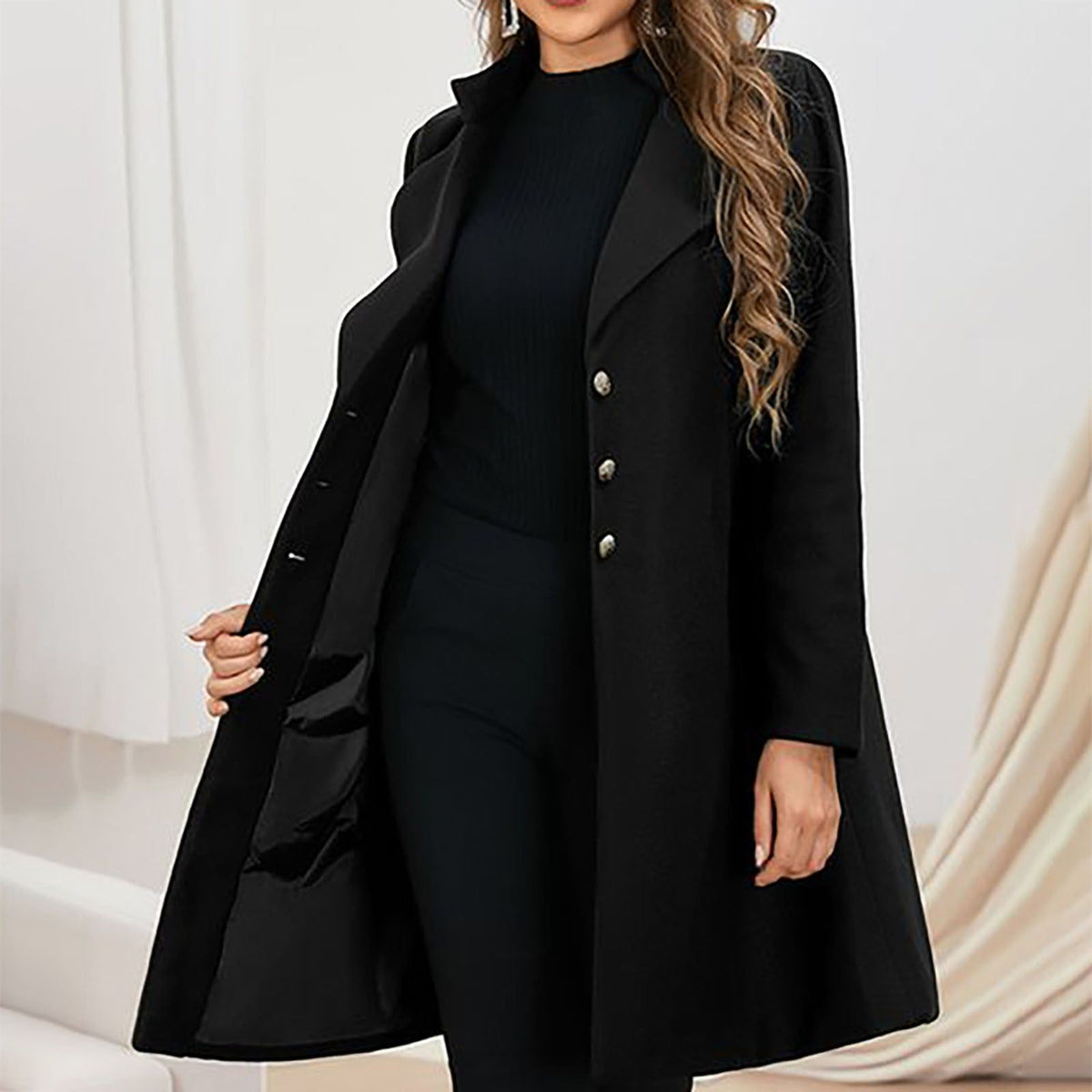 Vera | Eleganter Damen Mantel mit Bindegürtel