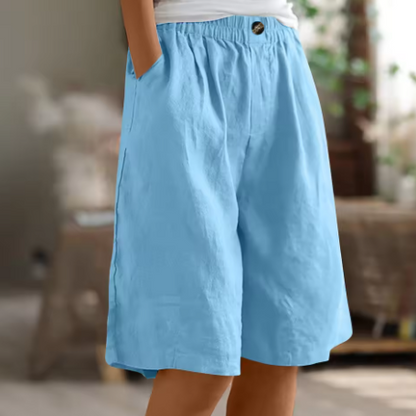 Sina | Damen Shorts Relaxed-Fit High-Waist Knielang
