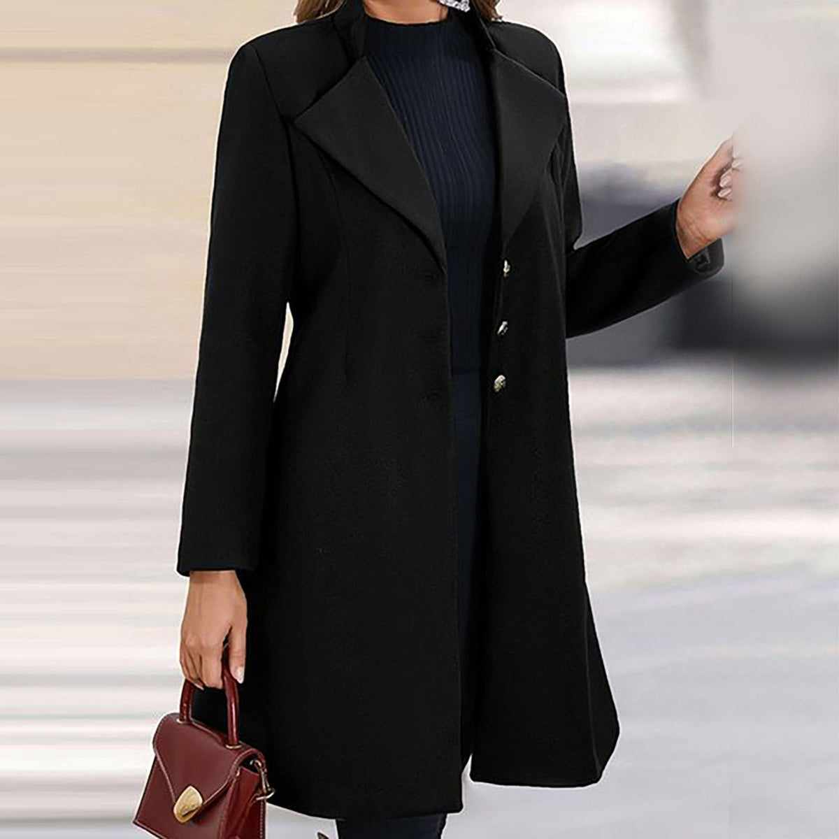 Vera | Eleganter Damen Mantel mit Bindegürtel