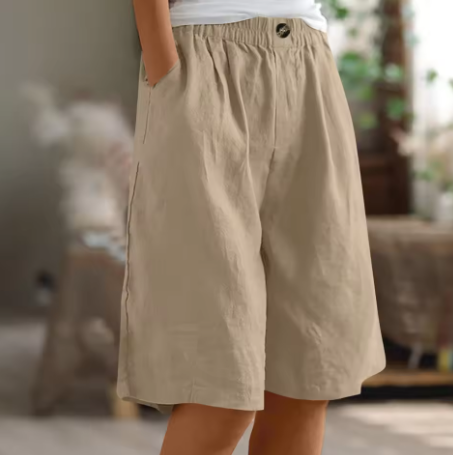 Sina | Damen Shorts Relaxed-Fit High-Waist Knielang