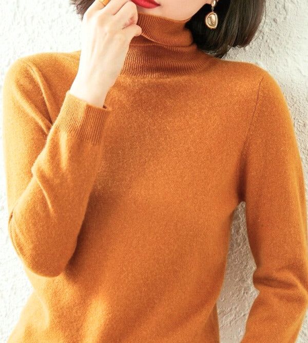 Nadeleen | Dame Eng Anliegender Coltrui Rippbündchen