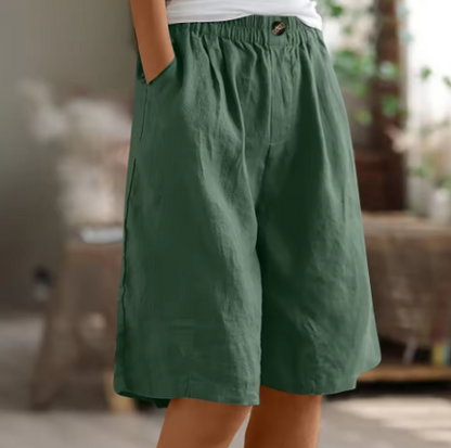 Sina | Damen Shorts Relaxed-Fit High-Waist Knielang