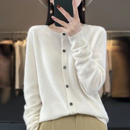 Selina | Damen Cardigan Relaxed-Fit Knopfleiste V-Neck