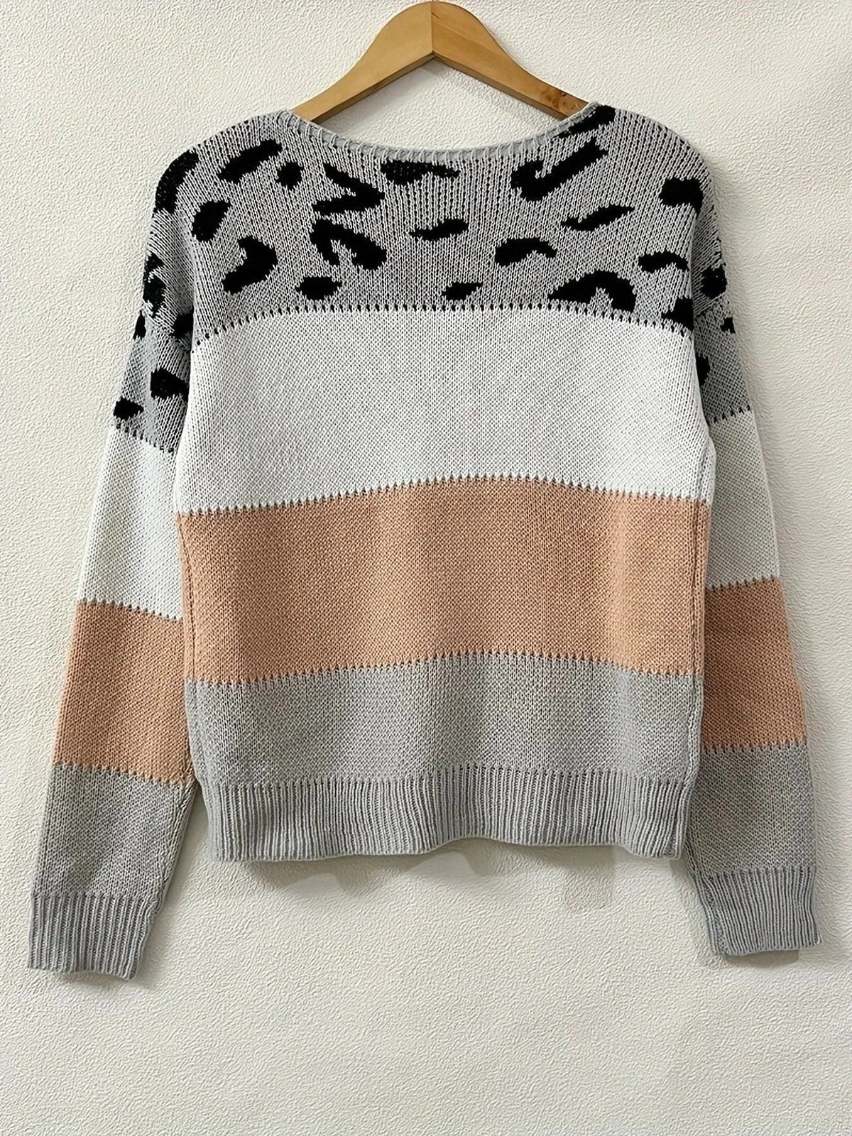 Vivian | Damen Pullover Leoparden-Print Rundhals