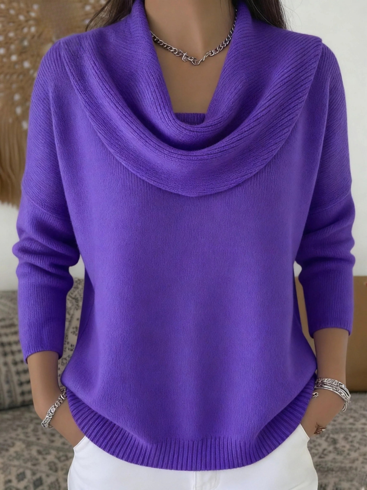 Bente | Damen Wasserfall-Pullover Lockere Passform