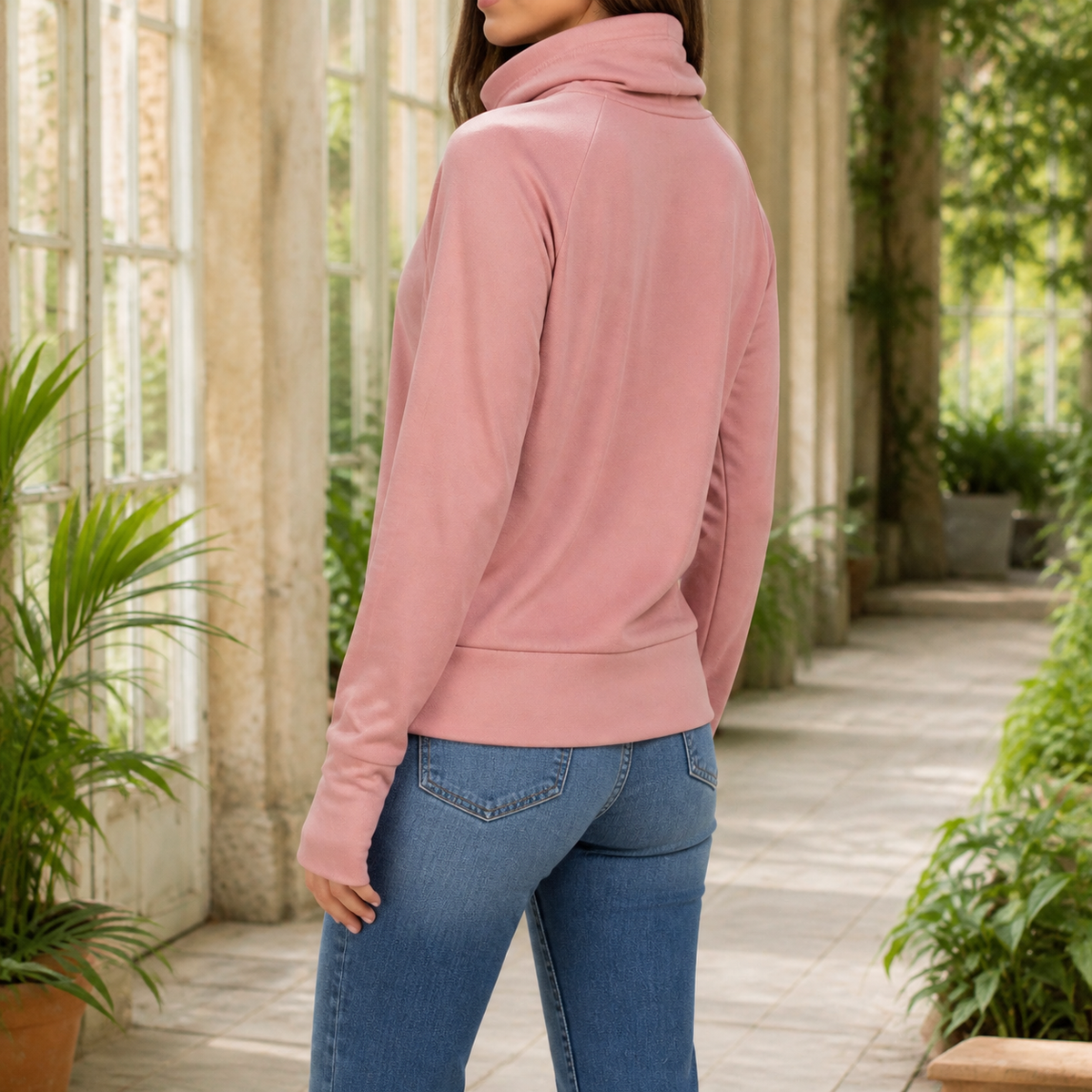 Mabelle | Damen Rollkragen Strickpullover mit Daumenlöchern
