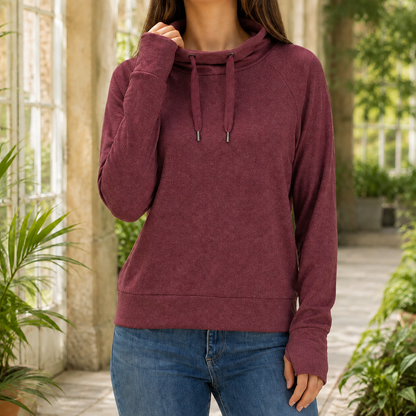 Mabelle | Damen Rollkragen Strickpullover mit Daumenlöchern