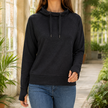 Mabelle | Damen Rollkragen Strickpullover mit Daumenlöchern