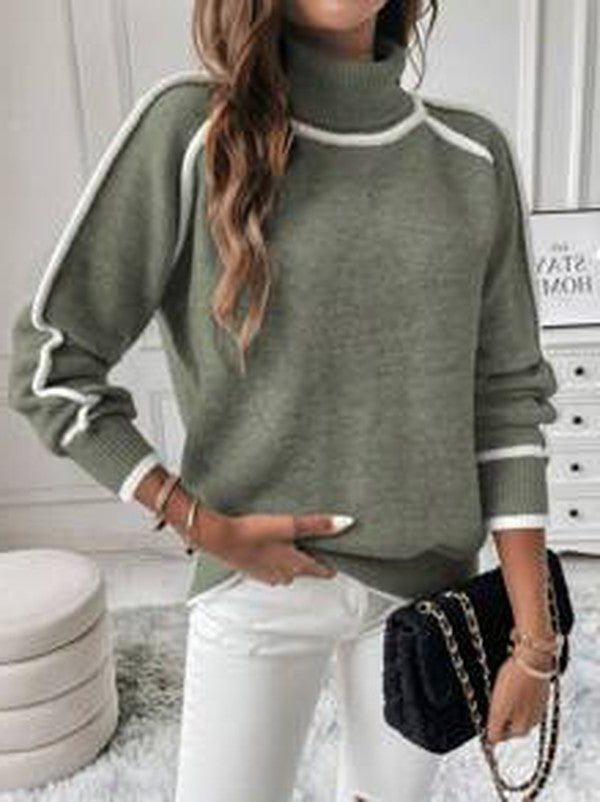 Stine | Gerippter Rollkragen Strickpullover für Damen