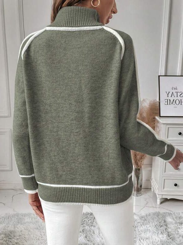 Stine | Gerippter Rollkragen Strickpullover für Damen