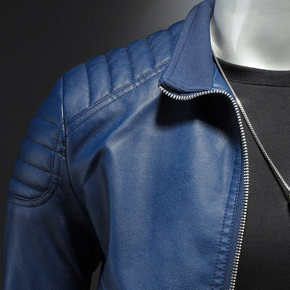 Frederik | Herren Bikerjacke schmal geschnitten mit Stehkragen