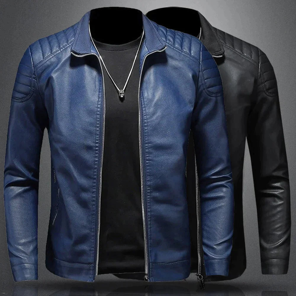 Frederik | Herren Bikerjacke schmal geschnitten mit Stehkragen