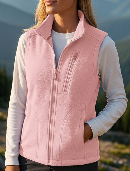 Filippa | Damen Fleece Cardigan Weste mit Stehkragen
