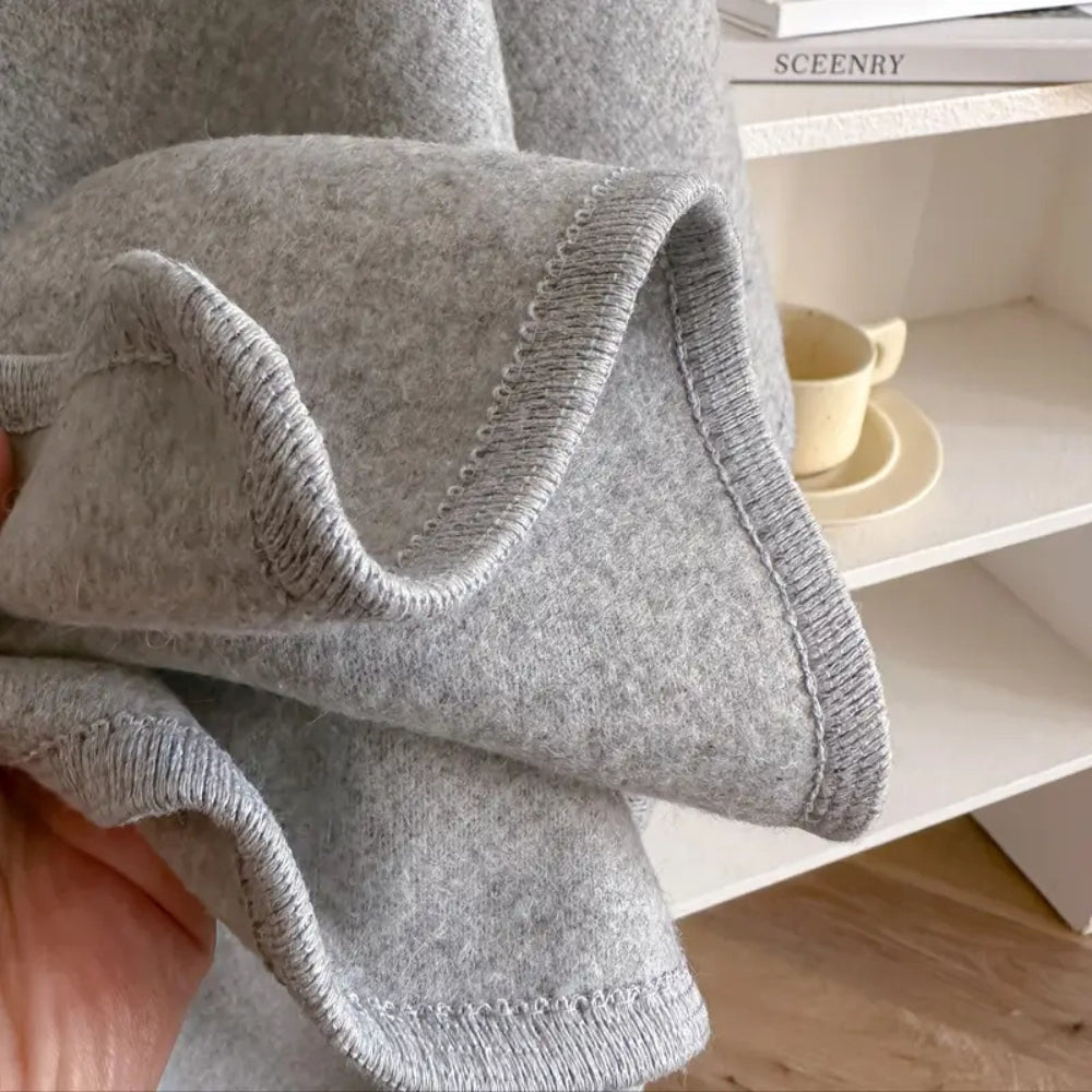 Christiane | Damen Wickelmantel Cape mit Schalkragen Windschutz