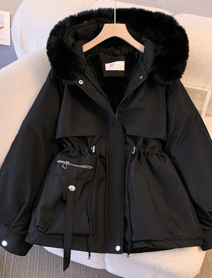 Farah | Winterjacke Damen Oversized Parka mit Kunstfell-Kapuze