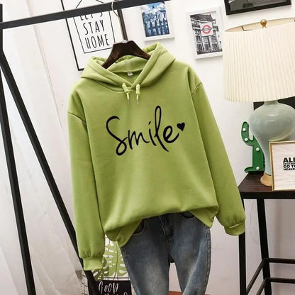 Amber | Oversize Kapuzenpullover mit Smiley-Print für Damen
