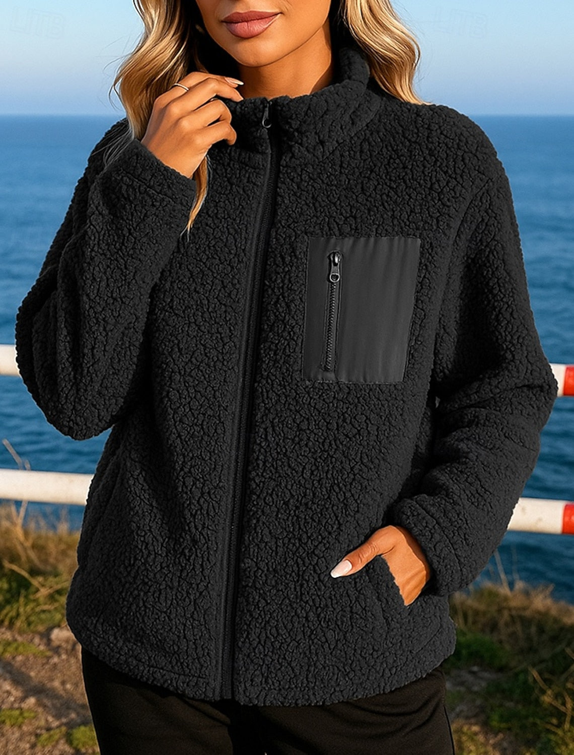Florence | Winterjacke Damen Fleece mit Stehkragen Reißverschluss