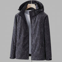 Christel | Damen Kapuzenjacke mit Blättermuster und Kordelzug