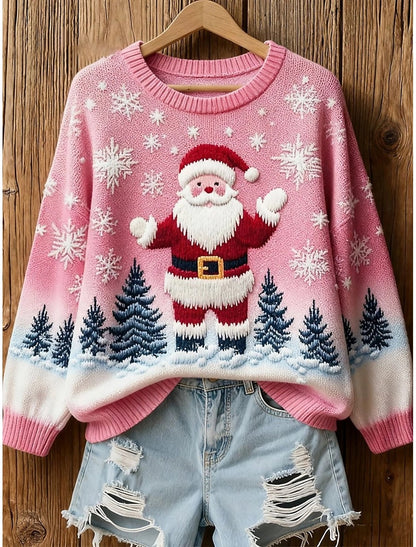 Annelie | Weihnachtspullover mit Santa-Motiv