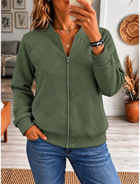 Estelle | Damen Bomberjacke mit Zopfmuster und Reißverschluss