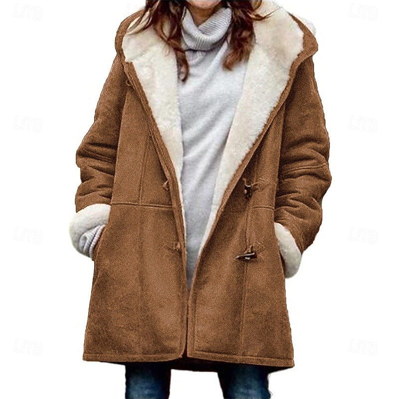 Juliette | Wintermantel Damen mit Kapuze und Knopfleiste