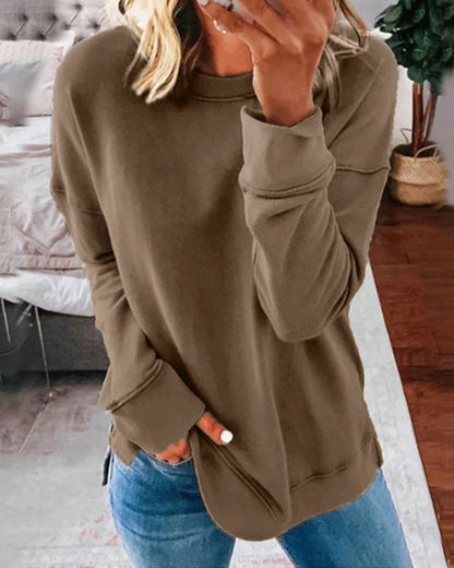 Lotta | Gerippter Rundhals-Sweatshirt Oversize für Damen