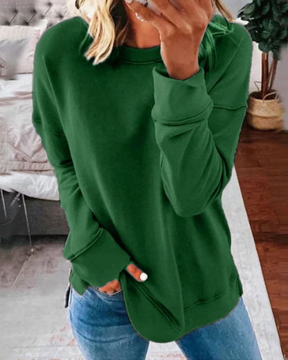 Lotta | Gerippter Rundhals-Sweatshirt Oversize für Damen