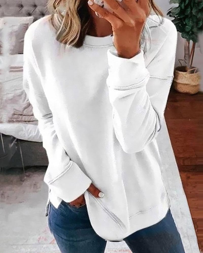 Lotta | Gerippter Rundhals-Sweatshirt Oversize für Damen