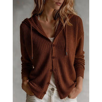Sanne | Strickjacke mit Kapuze und Knopfleiste für Damen