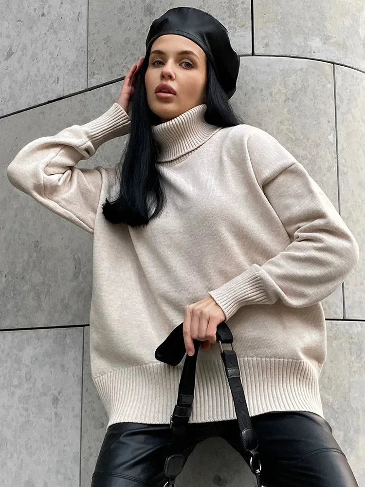 Heleen | Damen Rollkragenpullover mit Langarm und Feinstrick