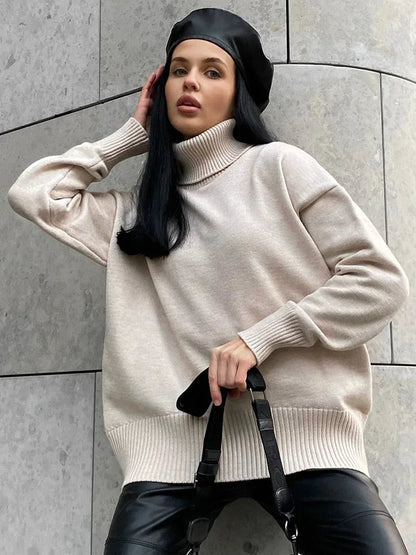 Heleen | Damen Rollkragenpullover mit Langarm und Feinstrick