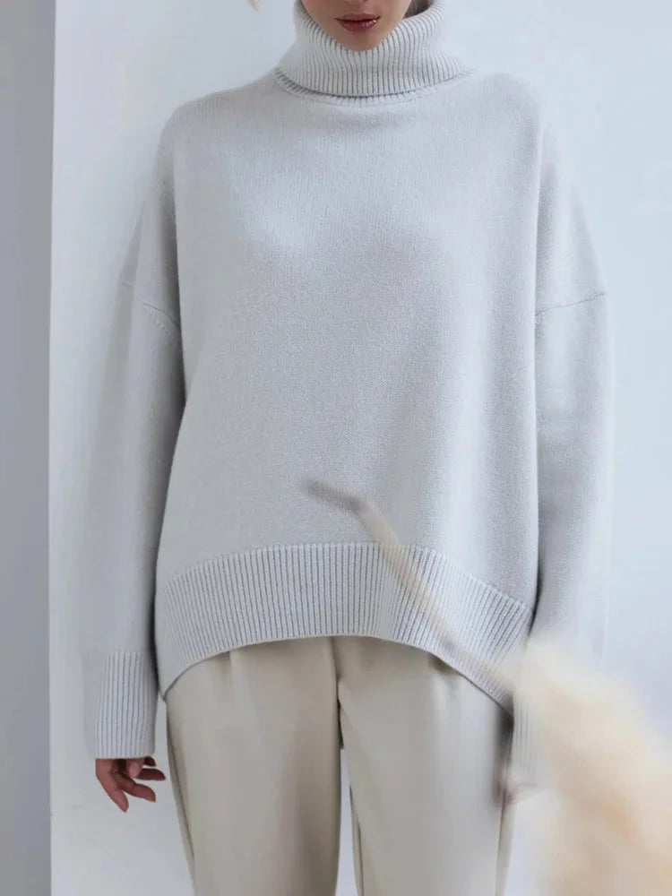 Heleen | Damen Rollkragenpullover mit Langarm und Feinstrick