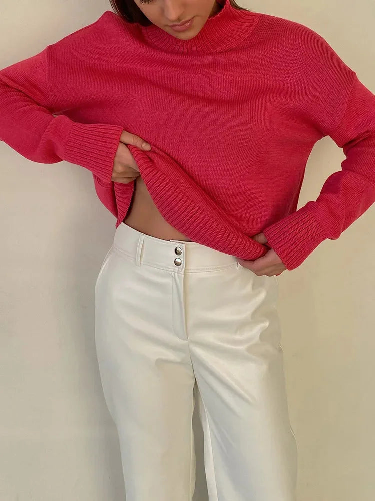Heleen | Damen Rollkragenpullover mit Langarm und Feinstrick