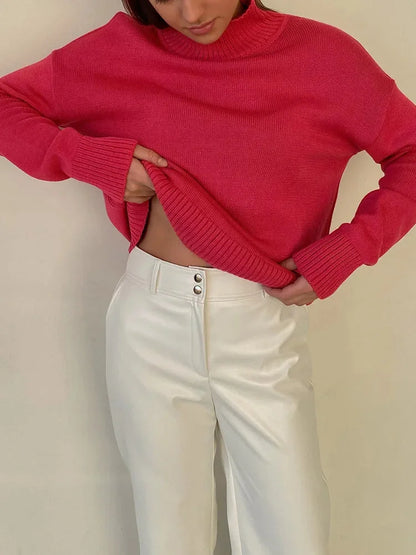 Heleen | Damen Rollkragenpullover mit Langarm und Feinstrick