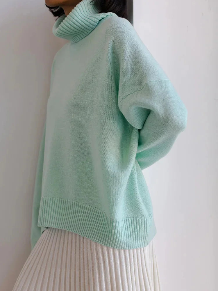 Heleen | Damen Rollkragenpullover mit Langarm und Feinstrick