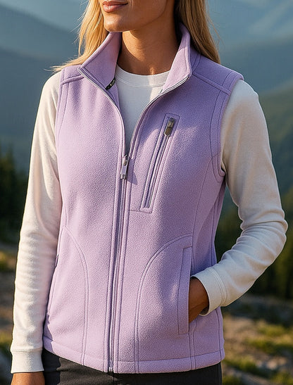 Filippa | Damen Fleece Cardigan Weste mit Stehkragen